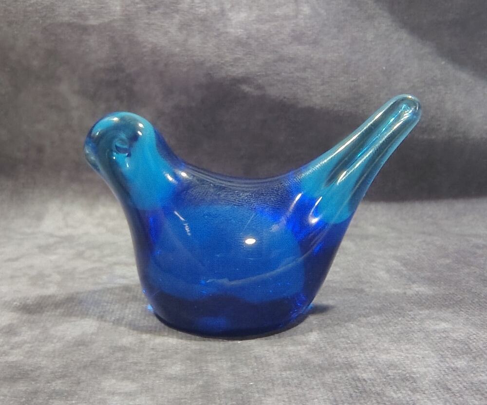 Vintage Bluebird of Happiness Art Glass